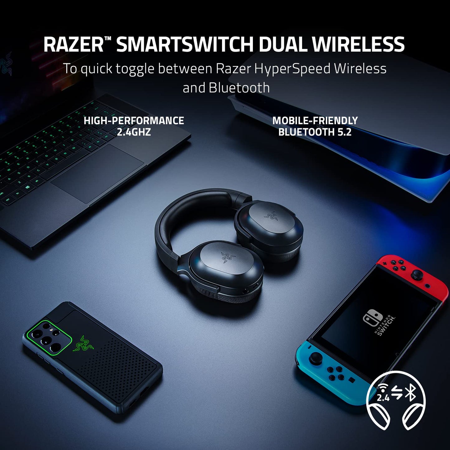 RAZER BARRACUDA X (2022) - WIRELESS MULTI-PLATFORM GAMING AND MOBILE HEADSET - FRML PACKAGING