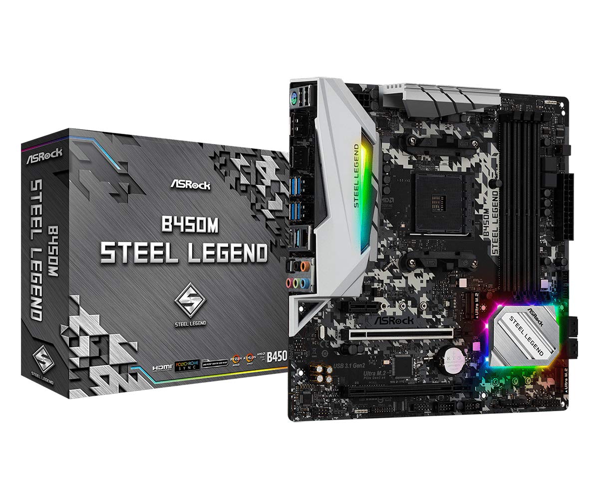 ASROCK B450M STEEL LEGEND AMD AM4 MOTHERBOARD
