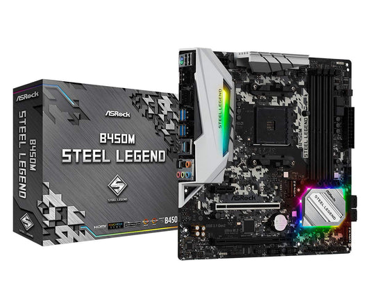 ASROCK B450M STEEL LEGEND AMD AM4 MOTHERBOARD
