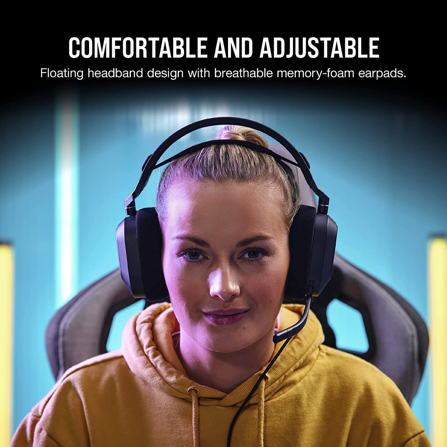 CORSAIR HS80 RGB USB WIRED GAMING HEADSET CARBON