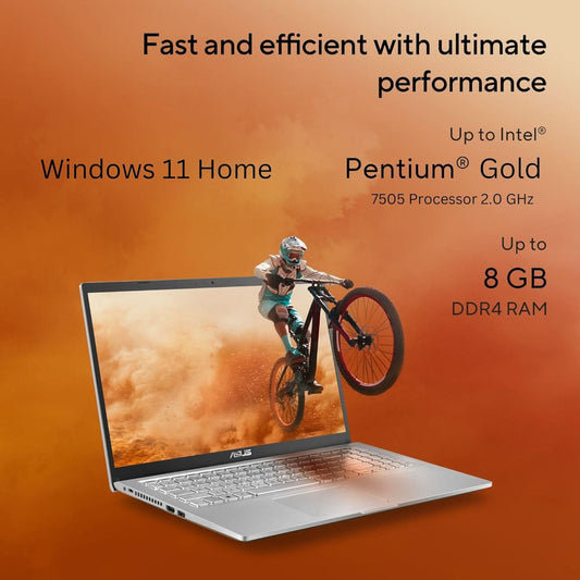 ASUS X515, 15.6 inch FHD (1920 x 1080) 16:9, 60Hz 200nits, Intel Pentium Gold 7505, Thin & Light Laptop (8GB RAM/512GB SSD/Windows 11/Office Home/37WHr Battery/Transparent Silver/1.80 kg), X1500EA-EJ122WS