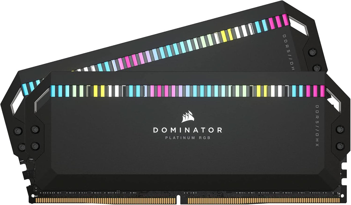 Corsair Memory CMT64GX5M2B6000C30 DOMINATOR PLATINUM RGB DDR5 RAM 64GB (2x32GB) 6000MHz CL30 Intel XMP iCUE Compatible Computer Memory - Black