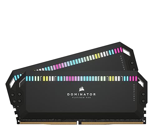 CORSAIR MEMORY CMT64GX5M2B6000C30 DOMINATOR PLATINUM RGB DDR5 RAM 64GB (2X32GB) 6000MHZ CL30 INTEL XMP ICUE COMPATIBLE COMPUTER MEMORY - BLACK