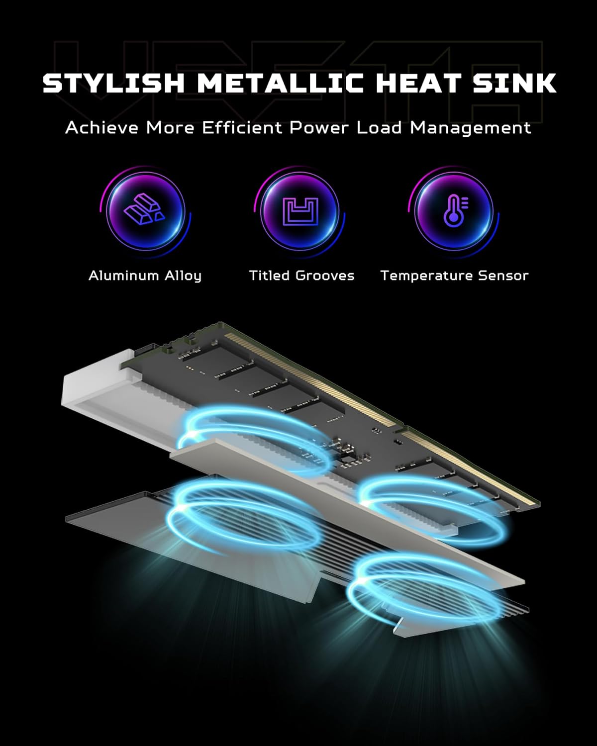 PREDATOR VESTAII DDR5 RGB U-DIMM 6000MHZ 32GB (16GB*2) BLACK