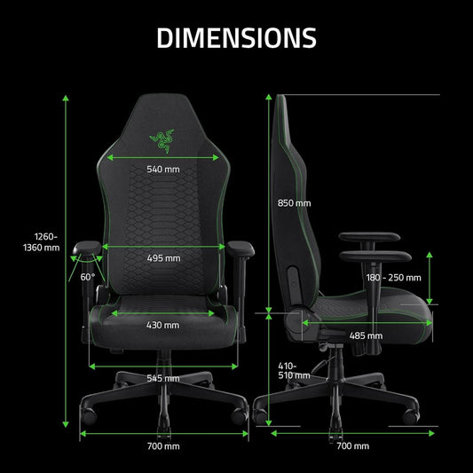 Razer Iskur V2 X - Gaming Chair Black Fabric - RZ38-05310100-R3UA