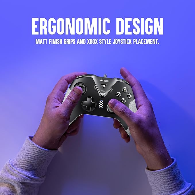 ANT ESPORTS GP165 WIRED CONTROLLER WITH HALL EFFECT MAGNETIC TRIGGERS FOR PC/PS3/ANDROID (BLACK/GREY)