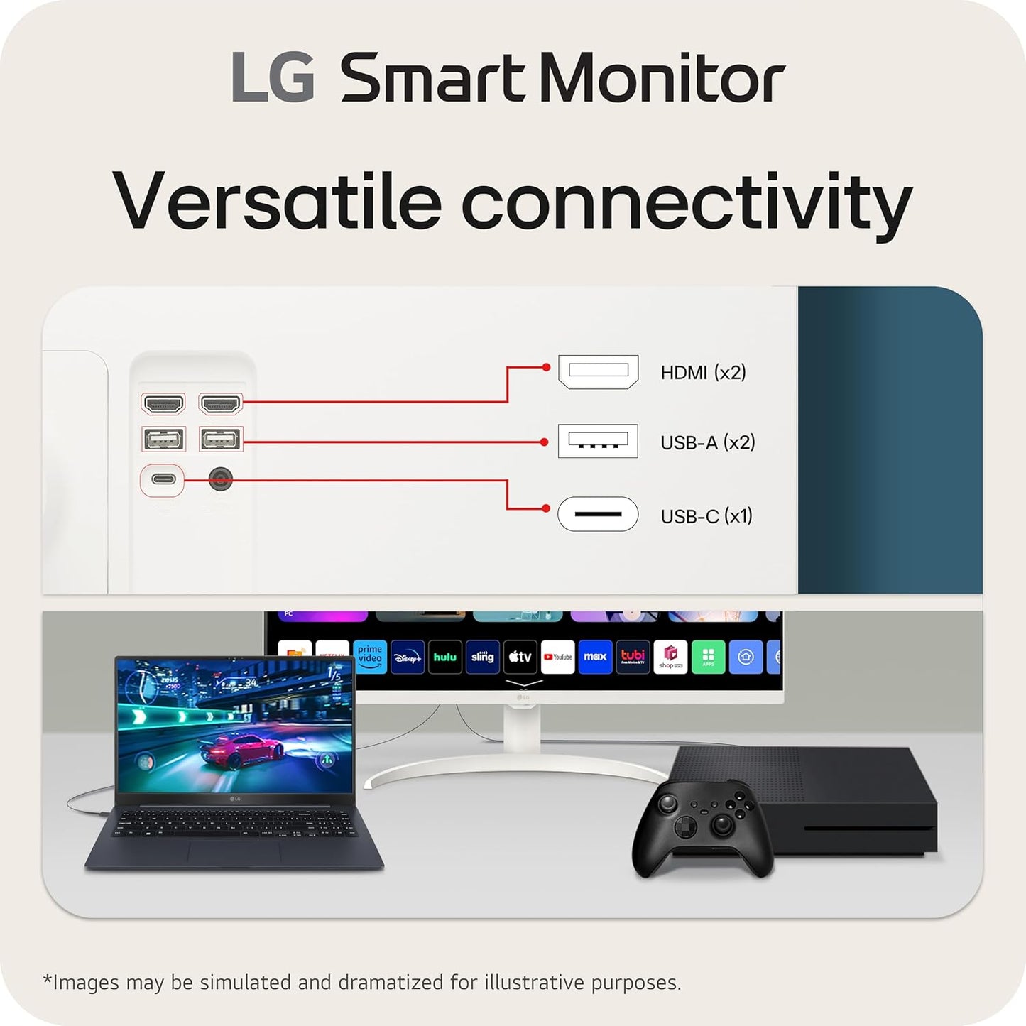 LG 32SR75U-W 32-INCH SMART MONITOR, WHITE