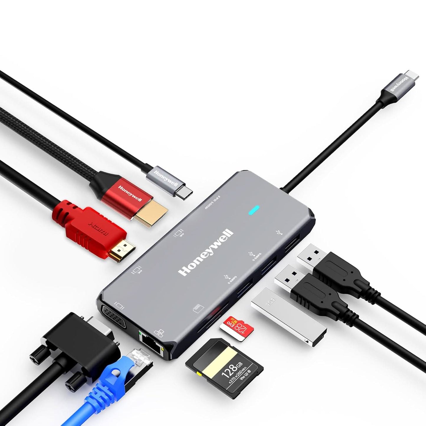 HONEYWELL 10-IN-1 TYPE C DOCK WITH DUAL 4K HDMI, 1GBPS RJ45