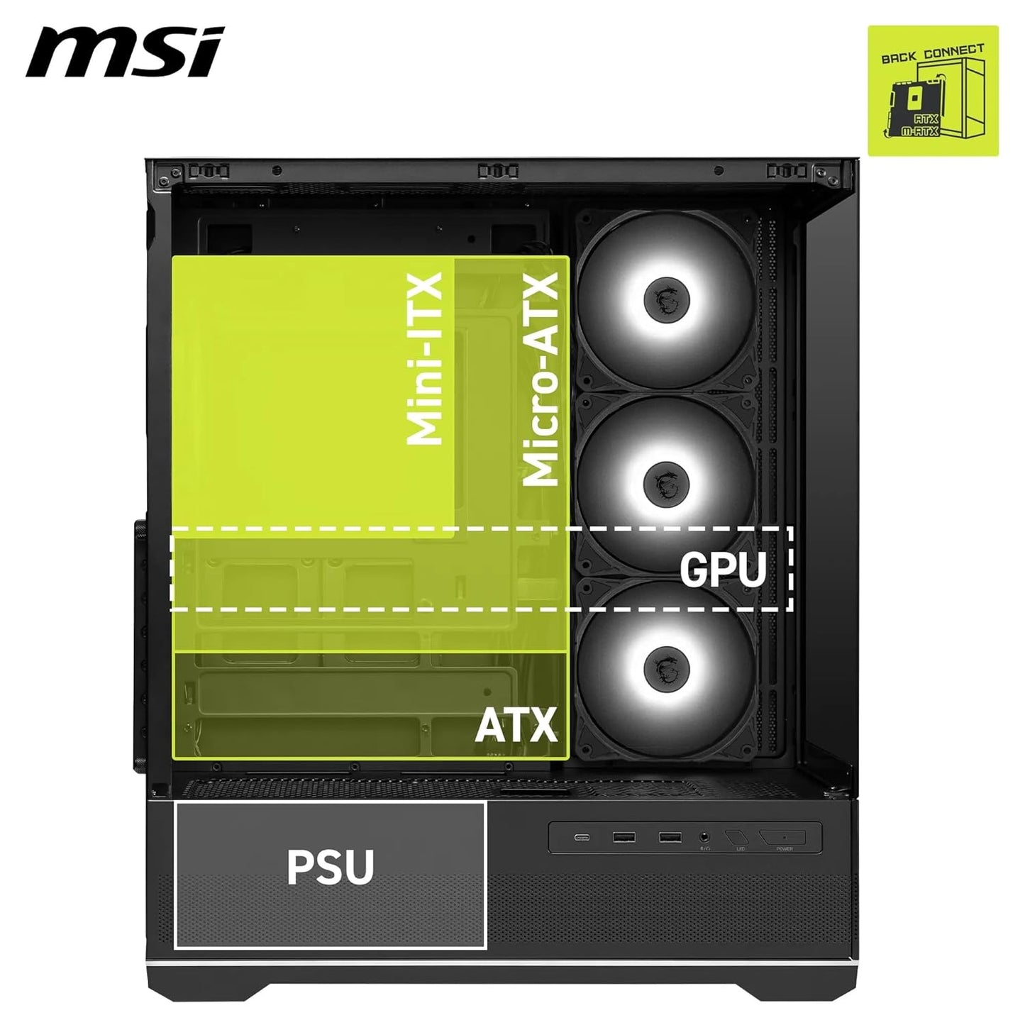 MSI MAG PANO 110R PZ Mid Tower Gaming PC Case