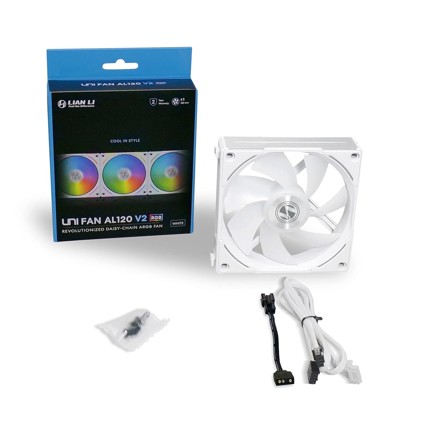 LIAN LI UNIFAN AL120 V2 CABINET FAN TRIPLE PACK WHITE