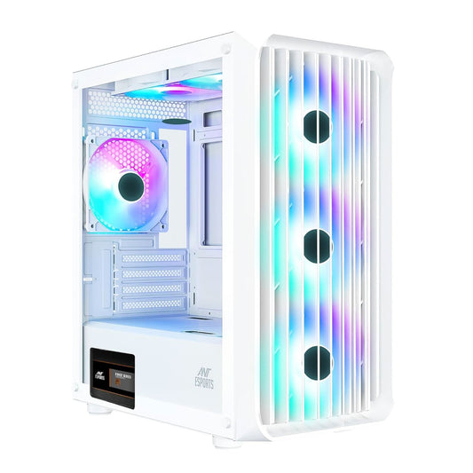 ANT ESPORTS 205 MINI 6F ARGB (M-ATX) MINI TOWER CABINET (WHITE)