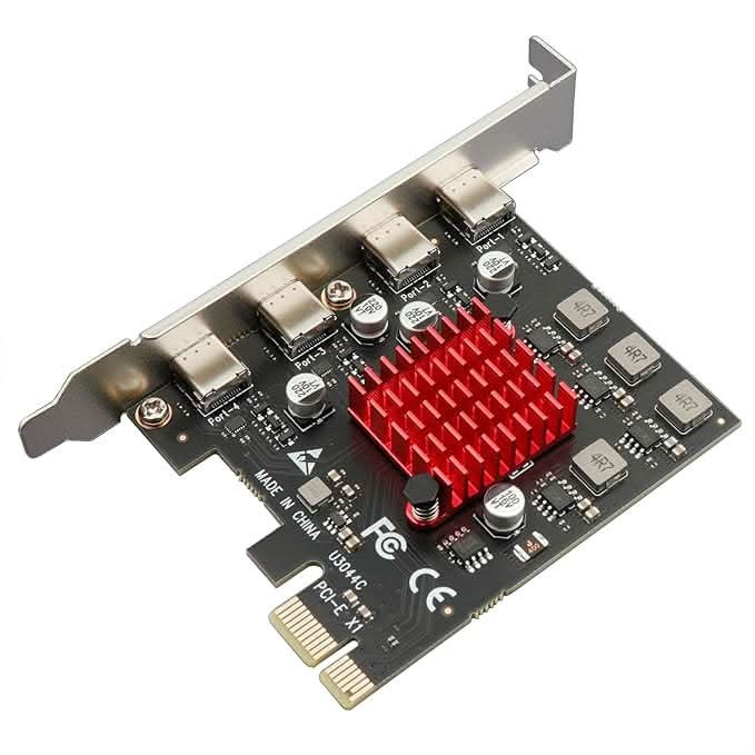 S-Tech PCIe 4-Port USB Type-C Expansion Card