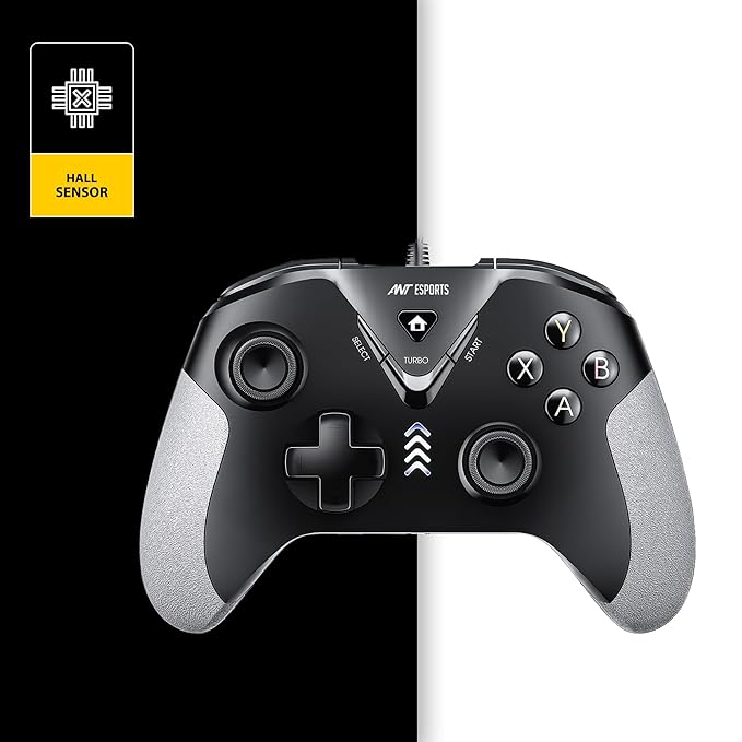 ANT ESPORTS GP165 WIRED CONTROLLER WITH HALL EFFECT MAGNETIC TRIGGERS FOR PC/PS3/ANDROID (BLACK/GREY)