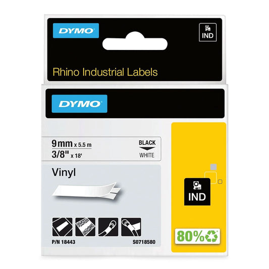 Rhino IND 9 mm vinyl tape white