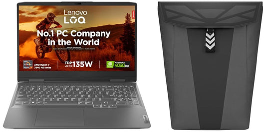 LENOVO LOQ AI POWERED AMD RYZEN 7 7840HS 15.6 INCH (39.6CM) FHD IPS 144HZ 350NIT GAMING LAPTOP (16GB/512GB SSD/WIN/NVIDIA RTX 4060 8GB/MSO/GREY/2.4KG), 82XT009CIN