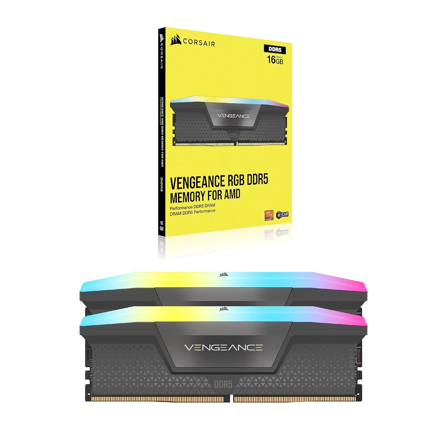 CORSAIR VENGEANCE CMH32GX5M2E6000Z36 RGB DDR5 32GB (2X16GB) DDR5 6000 CL36-44-44-96 1.35V AMD EXPO & INTEL XMP - GREY