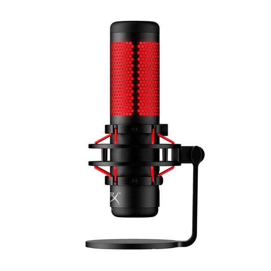 HYPERX QUADCAST - USB CONDENSER GAMING UNIDIRECTIONAL MICROPHONE, FOR PC, PS4 AND MAC, RED LED - BLACK (HX-MICQC-BK)