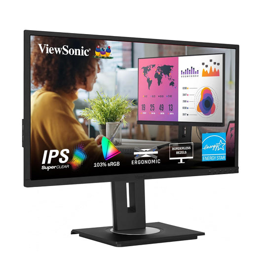 ViewSonic VG2448 60.96 Cm (24") Full HD IPS Professional Monitor| Dual Speakers| Hight Adjustable | Tilt,Pivort,Swivel |USB Hub, DP, HDMI, VGA | Srgb104%, vDisplay Manager