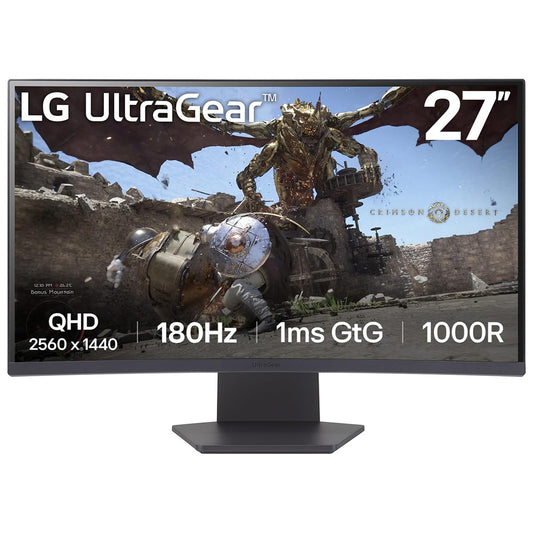 LG ULTRAGEAR 27GS60QC-B 27 INCH CURVED GAMING MONITOR