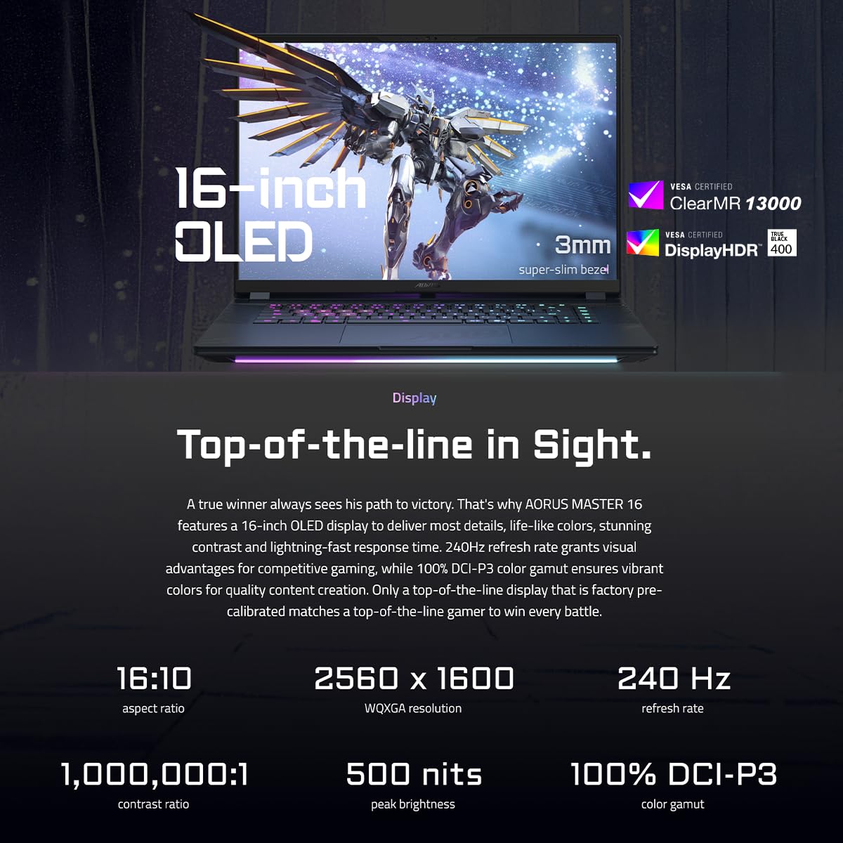 Gigabyte Aorus Master 16 BZHC6INE64SH, Intel Core Ultra 9 275HX Processor, 16GBx2 DDR5 Ram, 1TB M.2 NVMe SSS, NVIDIA GeForce RTX 5090 24GB GDDR7, 16 Inch OLED WQXGA Gaming Laptop