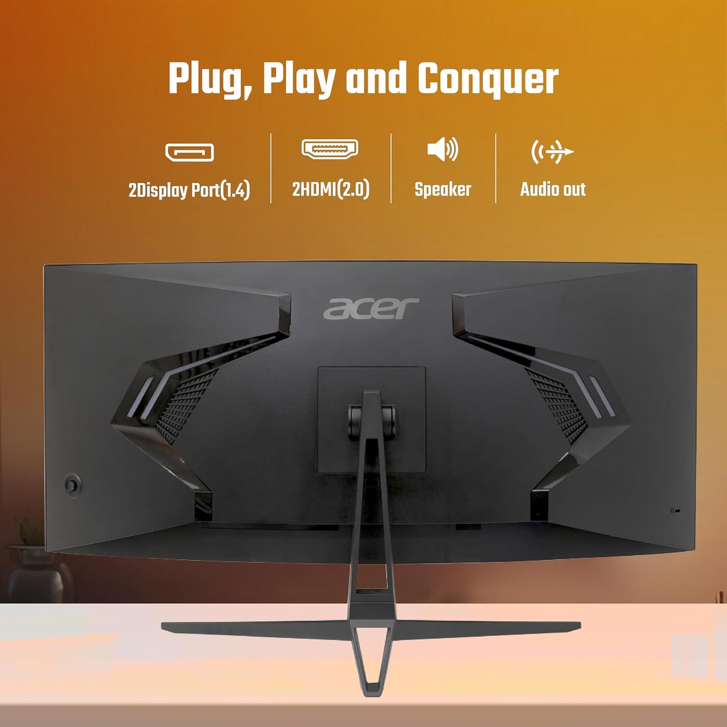 ACER ED343CUR 34 INCH UWQHD (3440X1440) PIXELS VA PANEL 1000R CURVED BACKLIGHT LED MONITOR