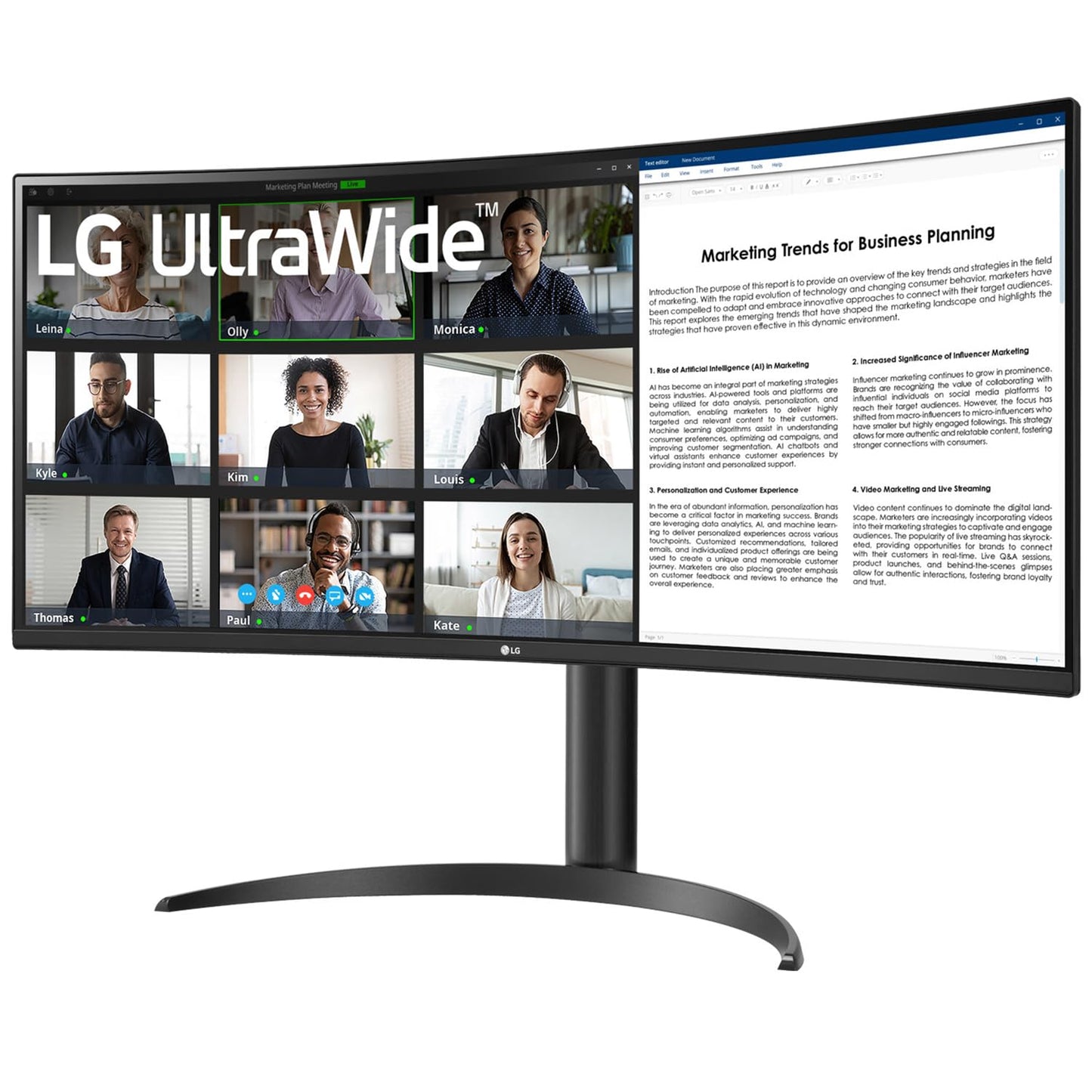 LG 34WR55QK 34 Inch UltraWide WQHD Curved Monitor