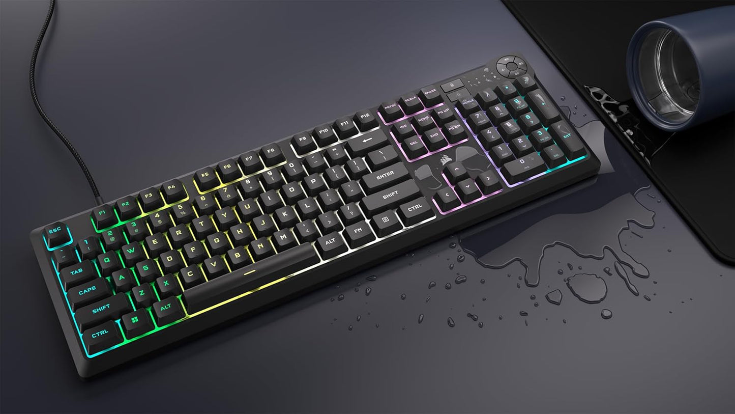 CORSAIR K55 CORE RGB GAMING KEYBOARD BACKLIT ZONED RGB LED RUBBERDOME