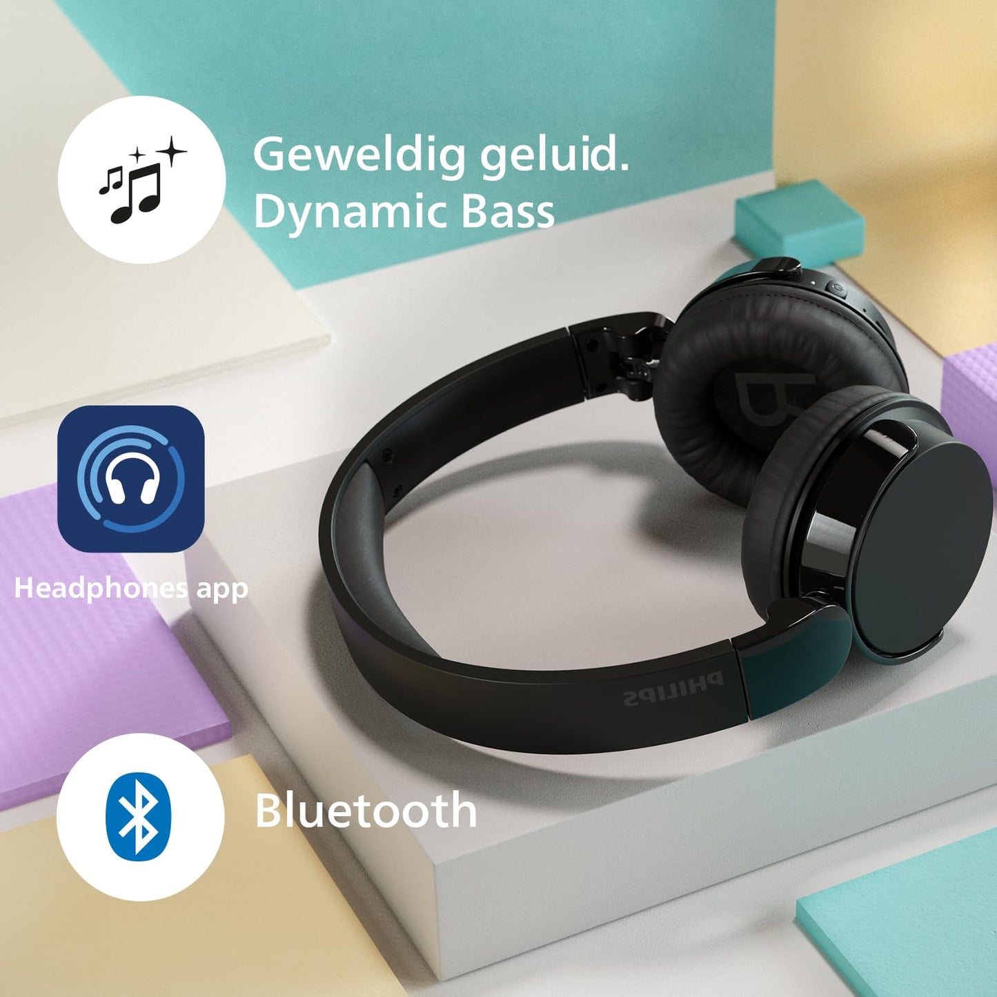 PHILIPS AUDIO TAH4209BK/00 BLUETOOTH HEADPHONES,LIGHTWEIGHT AND FOLDABLE DESIGN, 32MM NEODYNAMIC DRIVERS, 55H PLAYTIME, USB TYPE-C FAST CHARGING, BUILT-IN MIC FOR SMARTPHONE, LAPTOP, TABLET (BLACK)