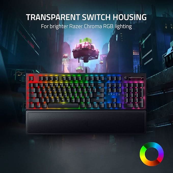 Razer BlackWidow V3 Black, Mechanical Gaming Keyboard with Green Switch