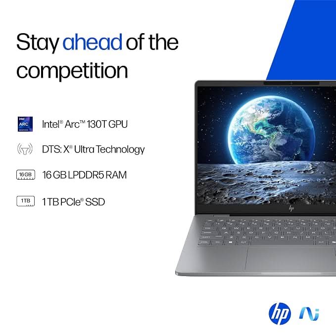 HP OmniBook 7 OLED (Previously Pavilion Plus) Intel Core Ultra 5 255H (16GB LPDDR5,1TB SSD) 3K, 0.2 ms, 14 Inch/35.6cm, Win11, M365, Office24, Meteor Silver,1.5kg, fr0789TU, 5MP Camera, Backlit AI Laptop