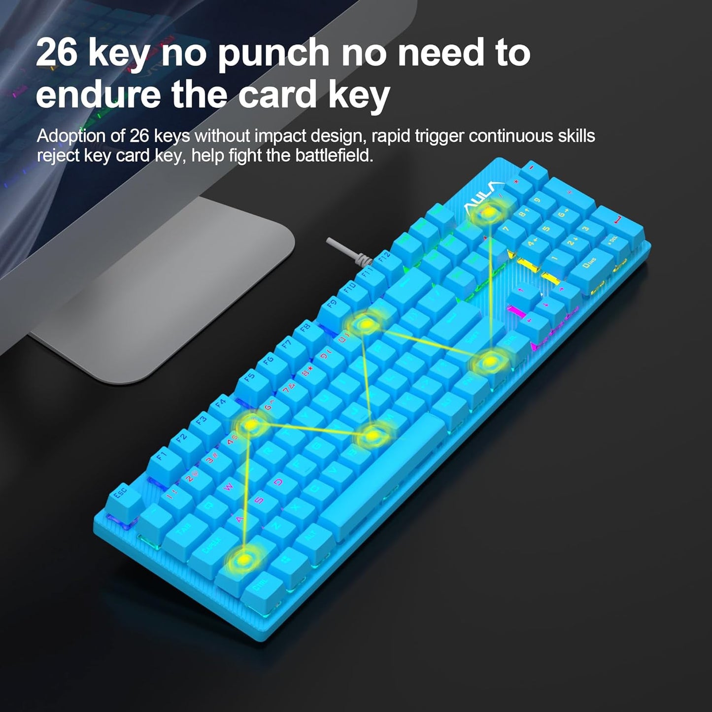 S2022 MECHANICAL WIRED GAMING KEYBOARD (BLUE)