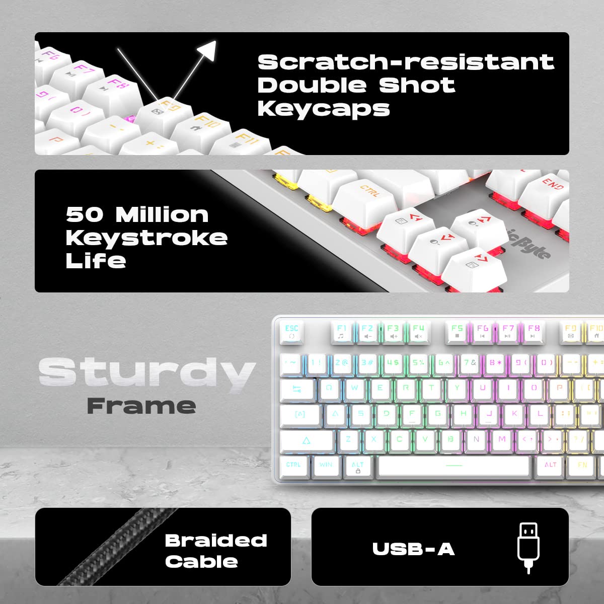 COSMIC BYTE CB-GK-37 FIREFLY (WHITE) GAMING KEYBOARD