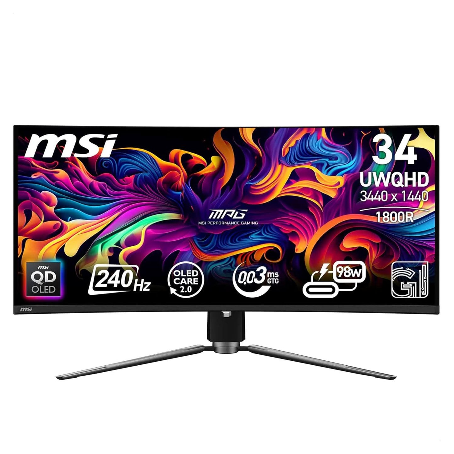 MSI MPG 341CQPX QD-OLED 34 INCH 2K UWQHD CURVED GAMING MONITOR