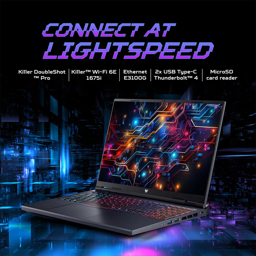 ACER PREDATOR HELIOS NEO 16 2024 INTEL CORE I9 14TH GEN 14900HX - (16 GB/1 TB SSD/WINDOWS 11 HOME/8 GB GRAPHICS/NVIDIA GEFORCE RTX 4070) PHN16-72 GAMING LAPTOP (16 INCH, ABYSSAL BLACK)