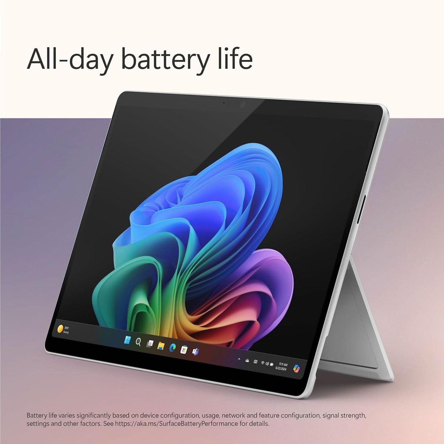 Microsoft New Surface Pro (11th Edition) - Windows 11 Home Copilot + PC - 13” LCD PixelSense Touchscreen - Qualcomm Snapdragon X Plus (10 Core) - 16GB RAM - 512GB SSD - Platinum - ZHY-00014