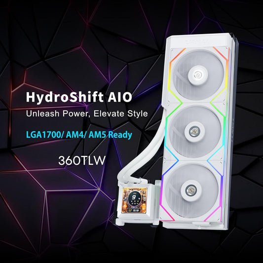 LIAN LI HYDROSHIFT LCD 360TL LIQUID CPU COOLER - WHITE