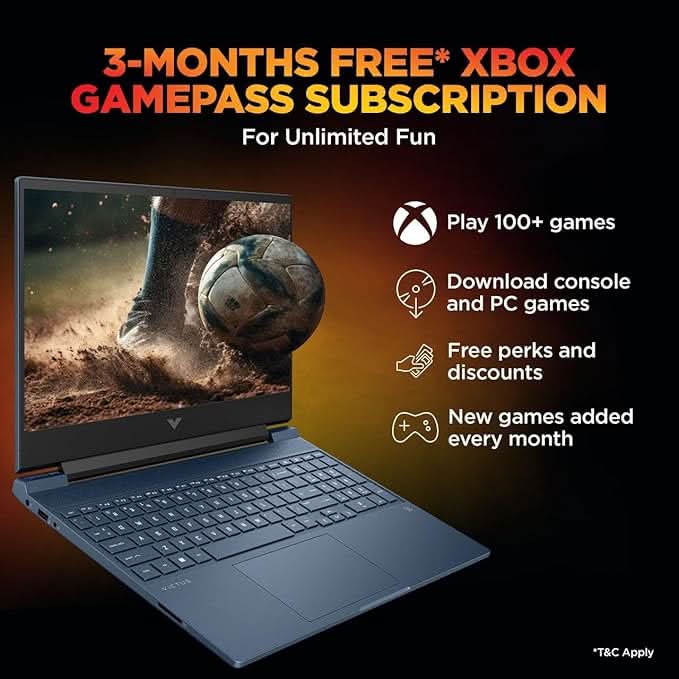 HP Smartchoice Victus, AMD Ryzen 7 7445HS 4GB NVIDIA GeForce RTX 2050 - (16 GB/512 GB SSD/Windows 11 Home) FHD,144Hz, 300 nits,15.6'', M365 Office24, Blue, 2.29kg,15-fb3122AX Gaming Laptop