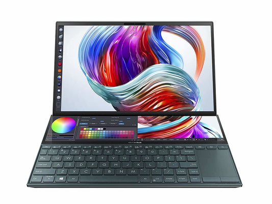 ASUS ZenBook Duo Intel Core i7-10510U 10th Gen 14 inch (35.56cms) FHD Thin and Light Laptop (16GB RAM/1TB NVMe SSD/Windows 10/2GB NVIDIA GeForce MX250 Graphics/1.60 Kg), UX481FL-BM149T