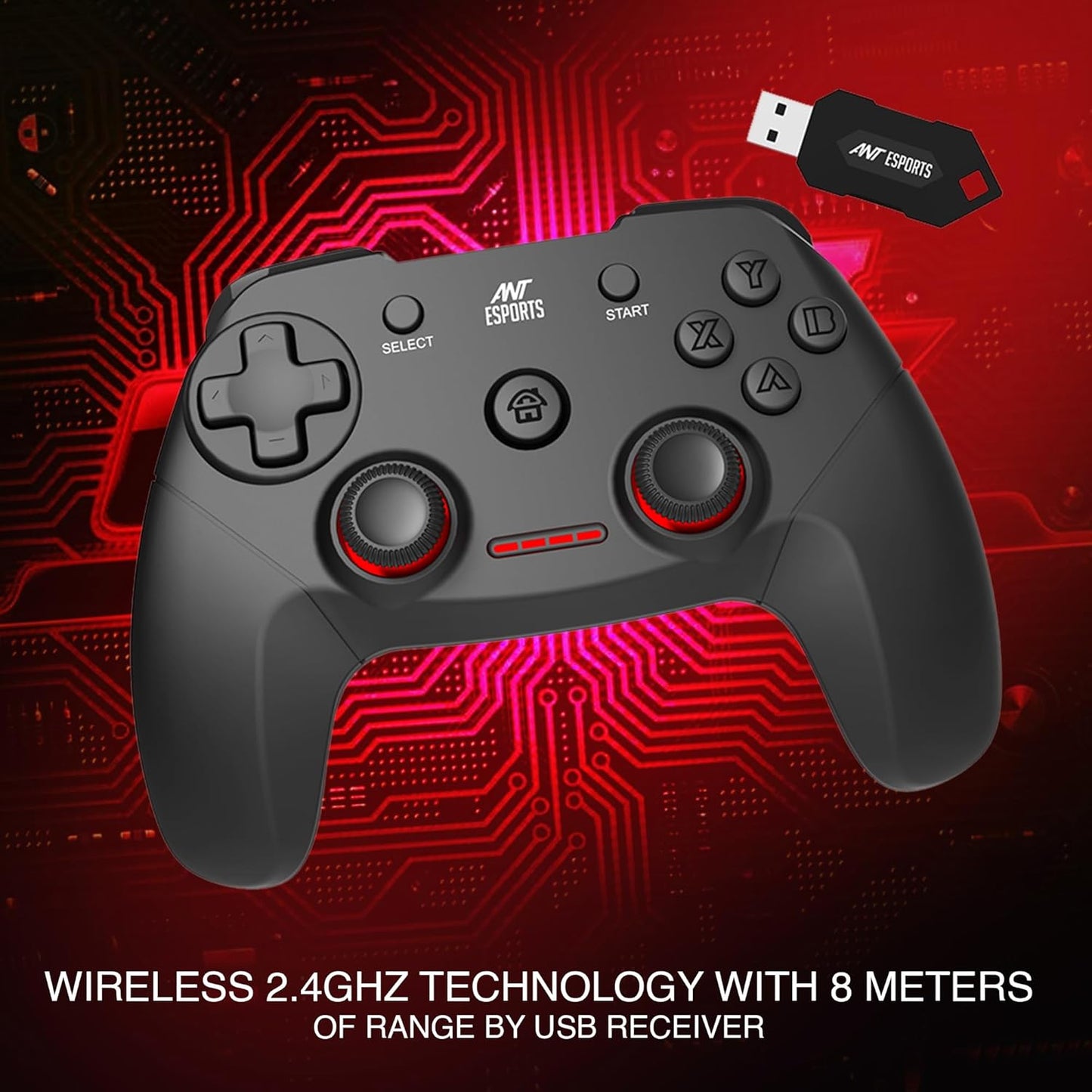 ANT ESPORTS GP300 PRO V2 WIRELESS GAME PAD - BLACK (ETA-SD-20190702423)