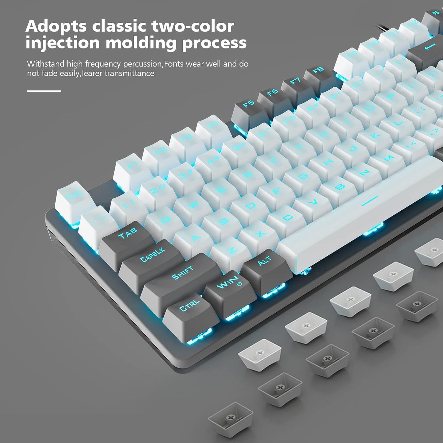 AULA F3287 WIRED MECHANICAL KEYBOARD GREY WHITE