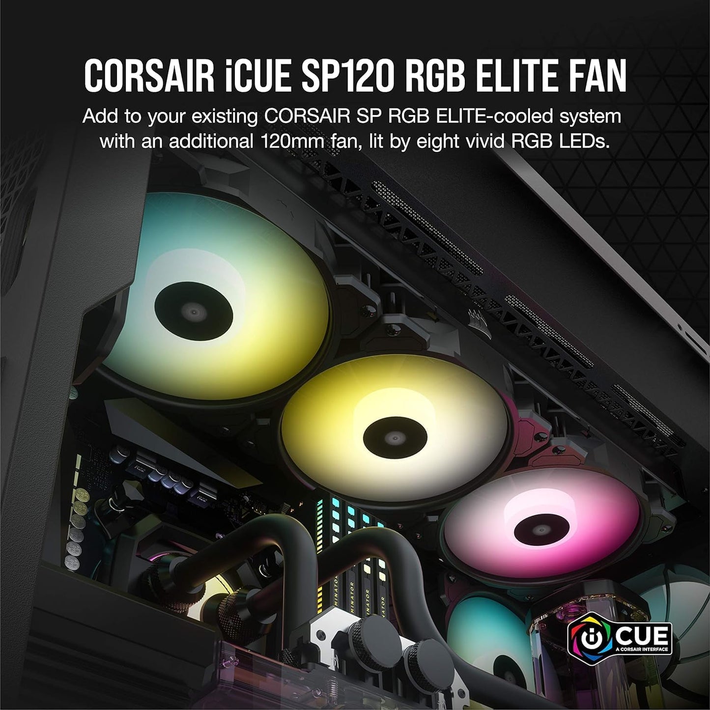 CORSAIR SP SERIES SP120 RGB ELITE 120MM RGB LED FAN WITH AIRGUIDE SINGLE PACK CO-9050108-WW