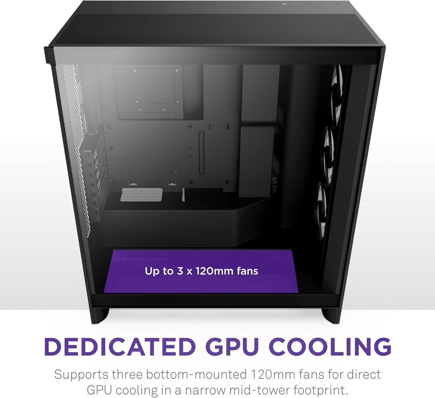 NZXT CHASSIS H SERIES H7 (2024) FLOW WITHOUT PSU BLACK COLOR - CM-H72FB-01