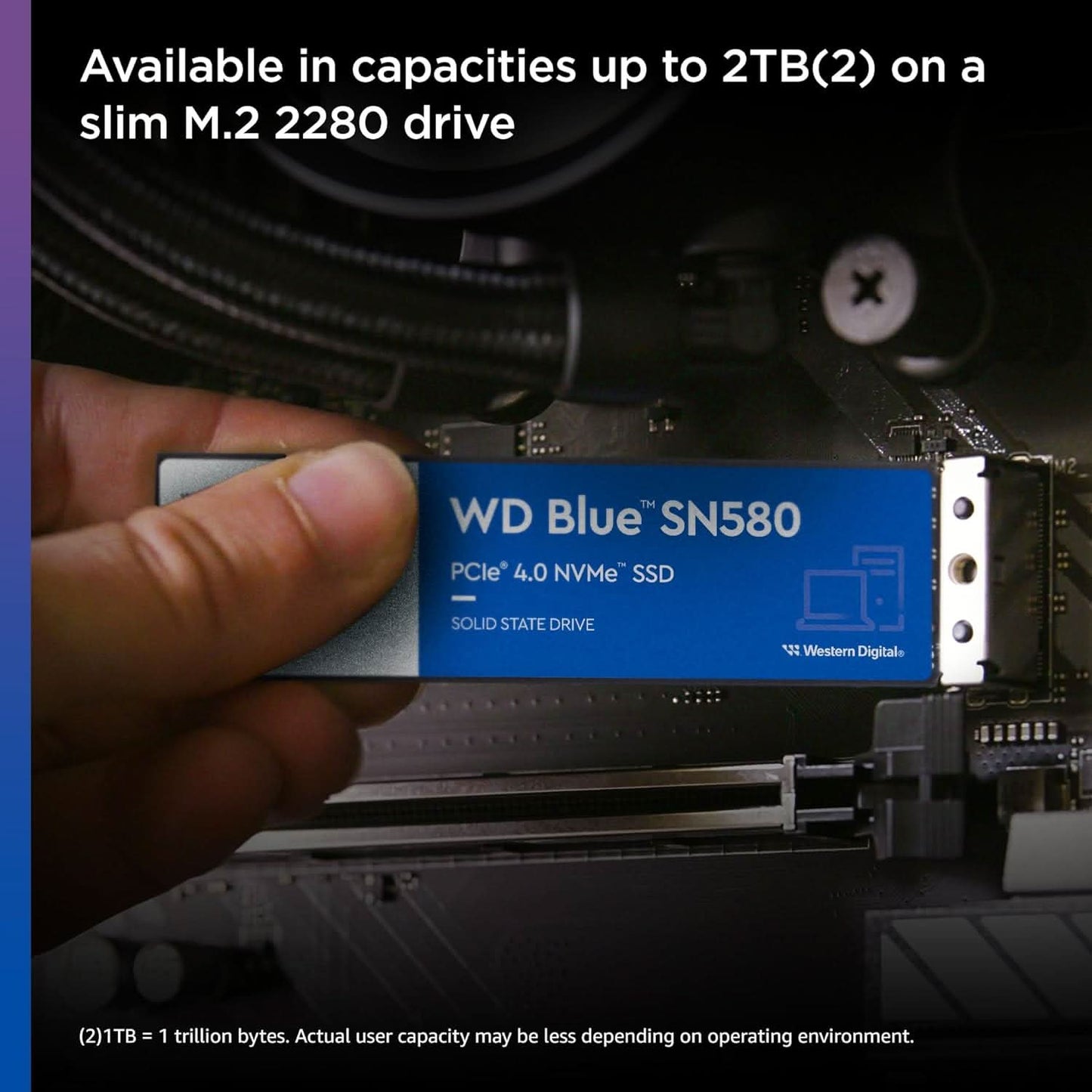 Western Digital Wd Blue Sn580 Pcie Gen 4 Nvme Ssd Internal Storage, 250Gb
