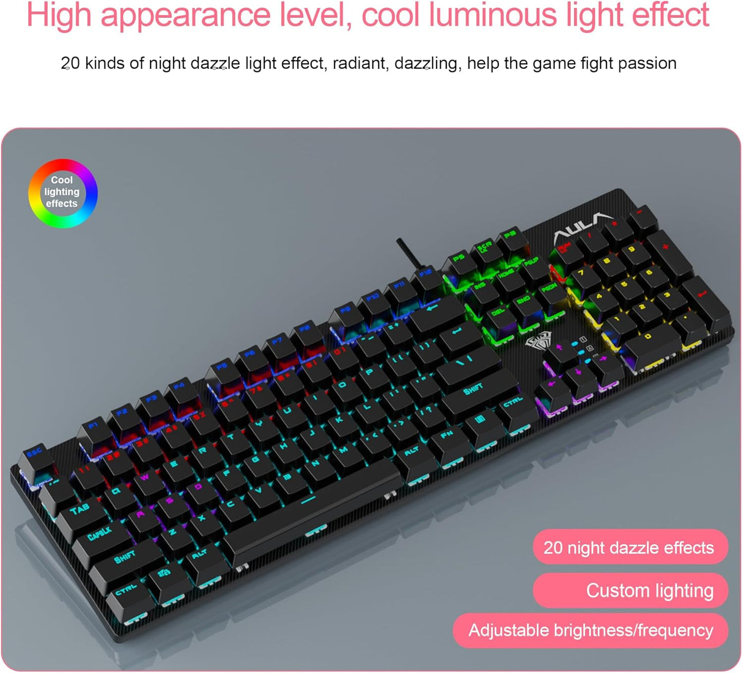 AULA S2022 BLACK MECHANICAL GAMING KEYBOARD