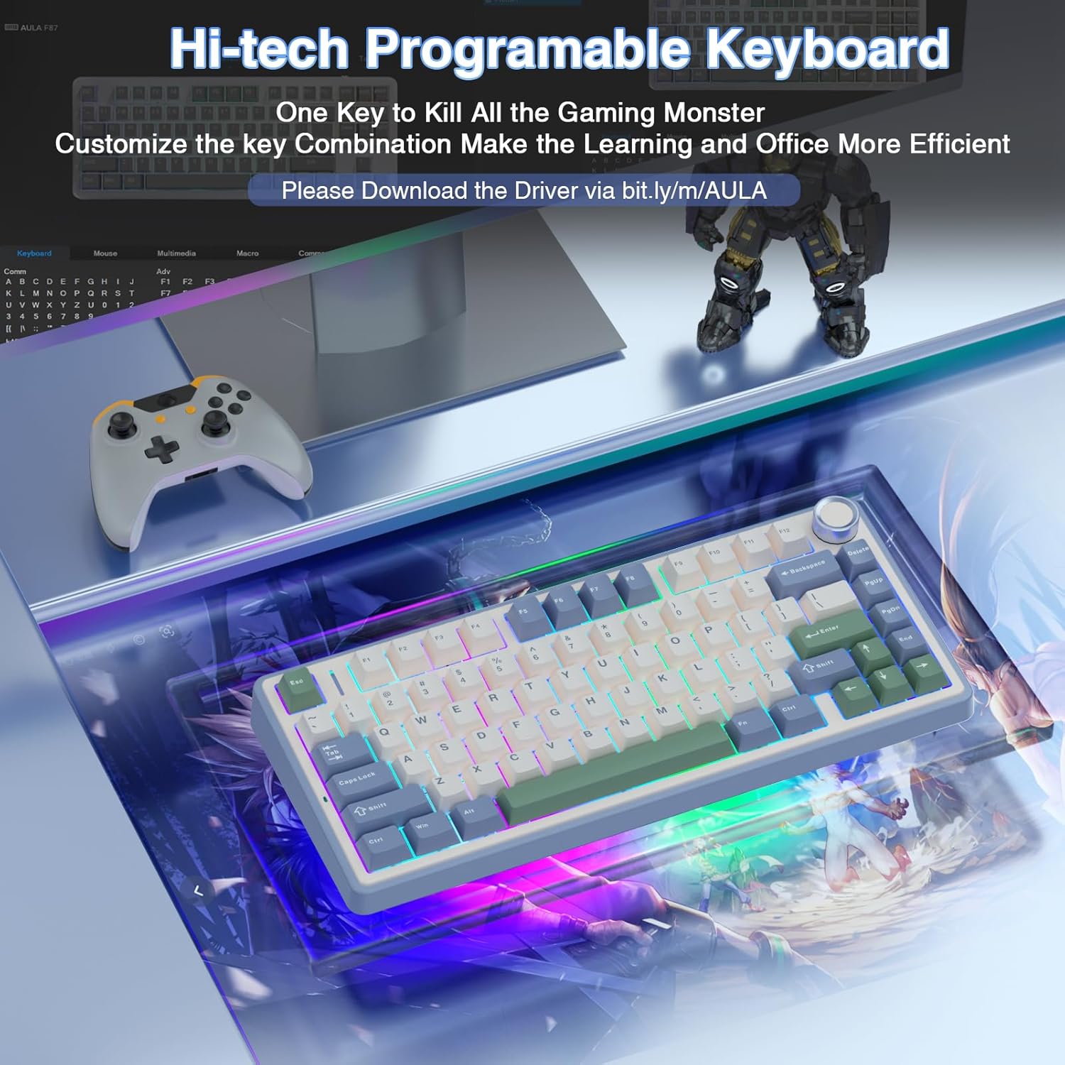 AULA F75 CEDAR GREEN REAPER SWITCH MECHANICAL GAMING KEYBOARD