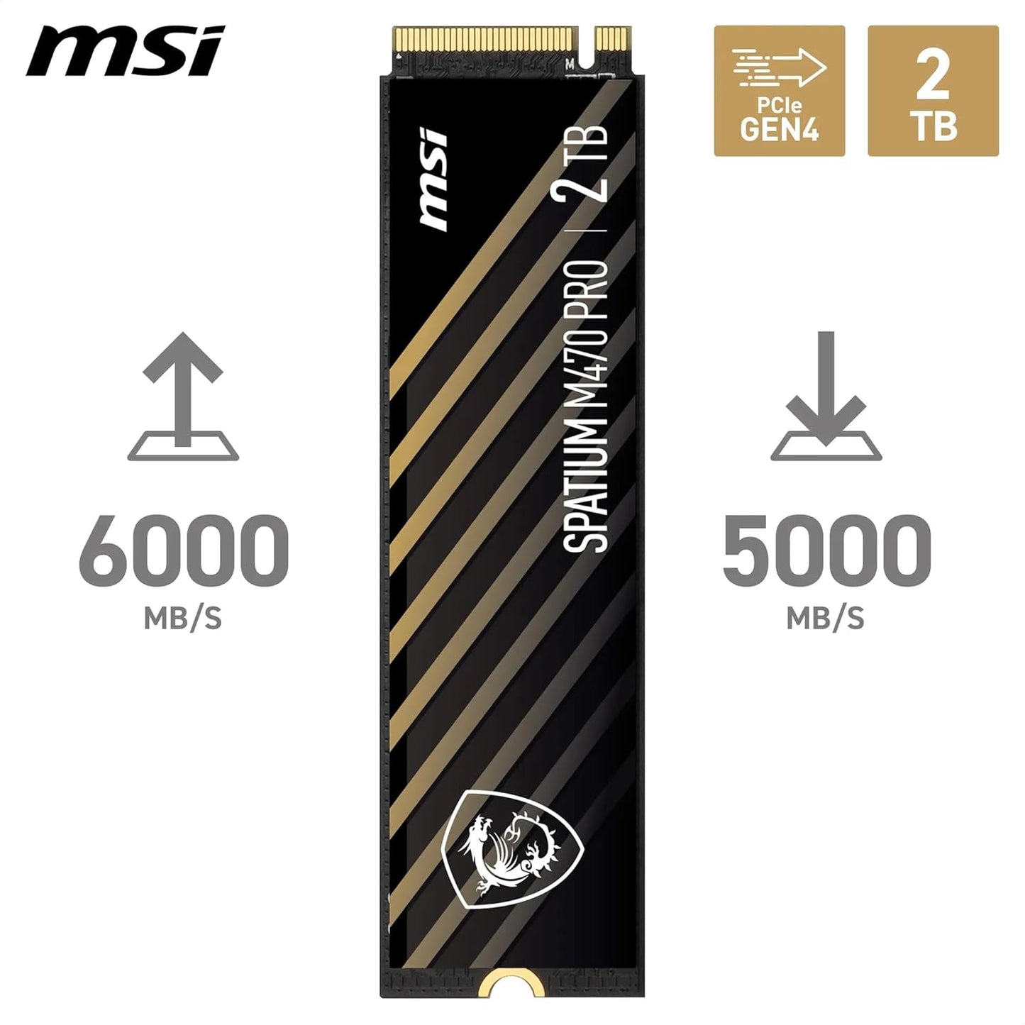 MSI SPATIUM M470 PRO SSD 2 TB INTERNAL M.2 2280 PCIE 4.0 X4 S78-440Q990-P83