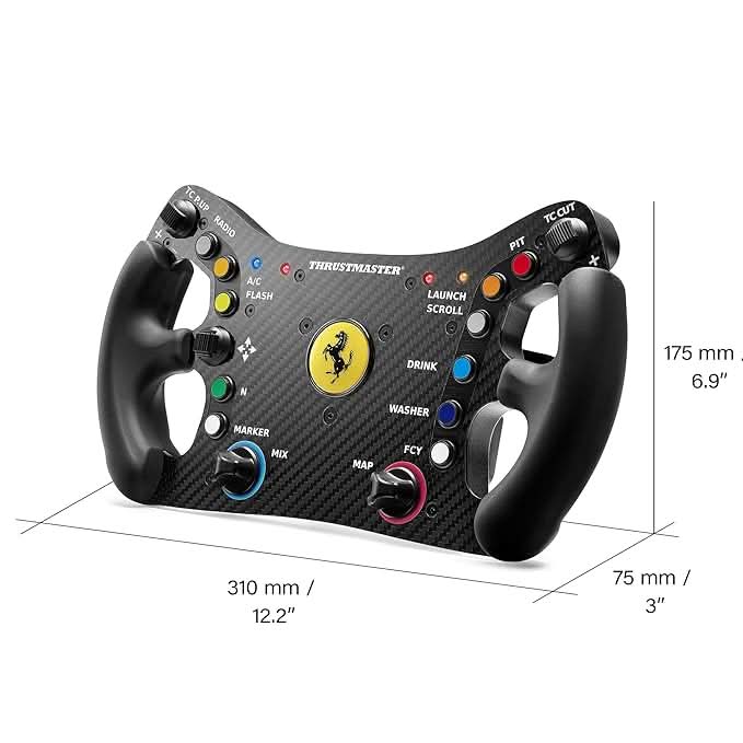 Thrustmaster Ferrari 488 GT3 Wheel Add-On, Racing Wheel Rim, PC, PS5, PS4, Xbox Series X|S, Xbox One, Officially Licensed by Ferrari