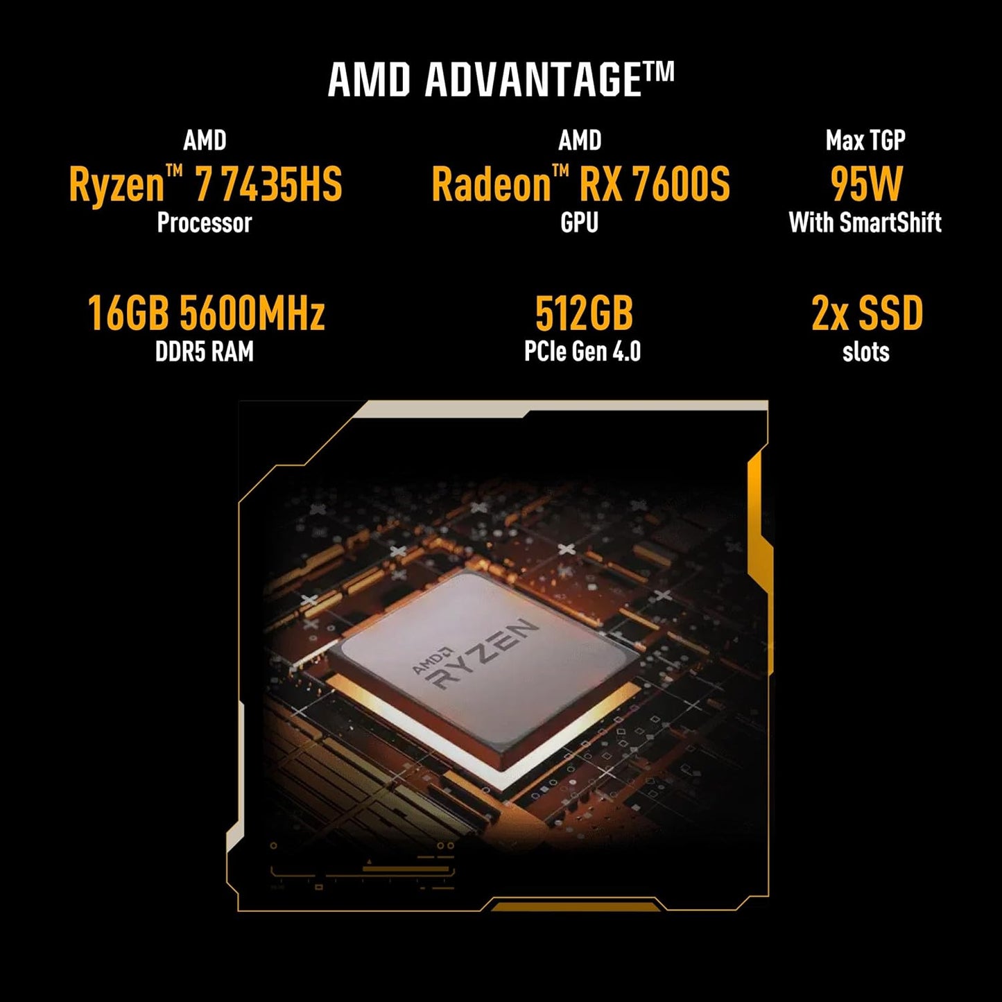 ASUS TUF GAMING A16 ADVANTAGE EDITION, GAMING LAPTOP, AMD RYZEN 7 7435HS, RADEON RX 7600S GPU (16GB/512GB/40.64 CMS (16) FHD+/WINDOWS 11 HOME) FA617NSR-RL083W