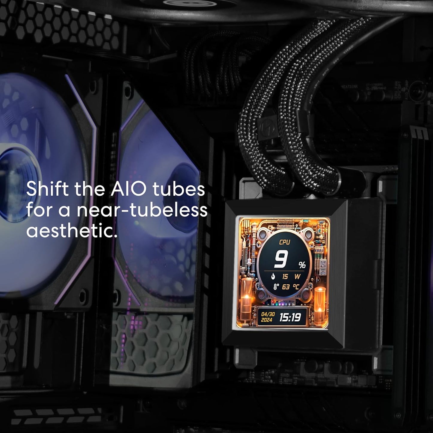 LIAN LI HYDROSHIFT LCD 360S LIQUID COOLER WITH HEATSINK- BLACK (G89.GHSLCD36SB.IN)