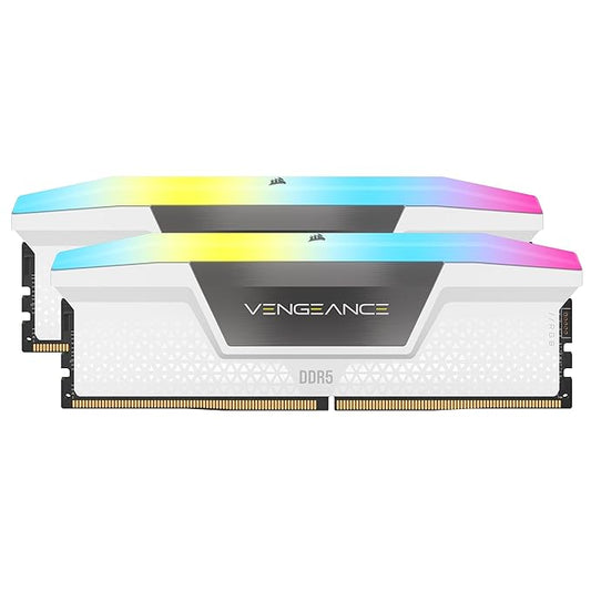 CORSAIR VENGEANCE RGB WHITE 32GB (16GB X 2) 6000MHZ DDR5 RAM CMH32GX5M2E6000Z36W